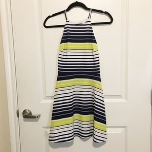 Love...Ady Navy, White and Yellow Striped Dress